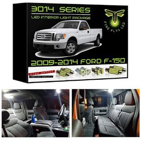 White LED Interior Lights for 2009-2014 Ford F150 F-150 9 Piece 6000K Super Bright 3014 Series SMD Package Kit and Install Tool