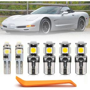 15pcs White LED Interior Lights Bulb Kit for Chevy Corvette C5 1997 1998 1999 2000 2001 2002 2003 2004 Map Footwell Trunk Vanity Mirror Lights LED Interior Light Bulbs + Install Tool