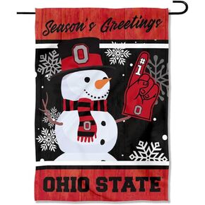College Flags & Banners Co. Ohio State Buckeyes Holiday Winter Snow Garden Banner Flag