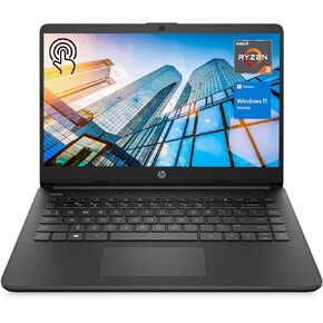 HP Essential Laptop, 14" HD Touchscreen, AMD Ryzen 3 5300U, 8GB RAM, 512GB SSD, Webcam, HDMI, Wi-Fi 5, Windows 11 Home, Black