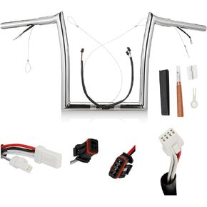 TIGERSGATE 12" Rise Pre-Wired Road Glide Handlebars Pre-Install CAN-Bus Wiring Harness & Pull Wire 1.25" Fat Meathook Ape Hangers for 2015-up Harley Road Glide Models, Chrome in Kuwait