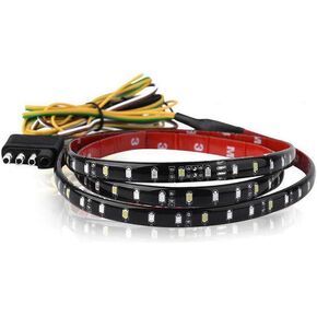 Ricoy 40inch Triple-Row with Amber Sequential Turn Signal LED Truck Tailgate Light Bar Strip, Super Bright LED- Red/White Reverse Stop Turn Signal Running for Pickups, SUV, RV, Trailer (40 inch)