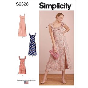 Simplicity Misses' Dress Sewing Pattern Kit, Code S9326, Sizes 14-16-18-20-22, Multicolor