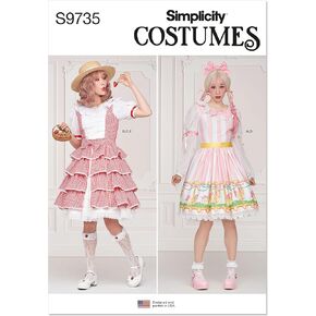 Simplicity Complete Misses' Costume Sewing Pattern Kit, Code S9735, Sizes 4-6-8-10-12, Multicolor