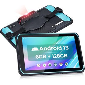 ماسح ضوئي للكمبيوتر اللوحي MUNBYN متين، Android 13 6GB+128GB، جهاز لوحي صناعي مقاس 8 بوصات، مجهز بمحرك المسح الضوئي Honeywell N6703 1D 2D، جهاز لوحي IP66 Enterprise مع ماسح ضوئي للرمز الشريطي للمستودع
