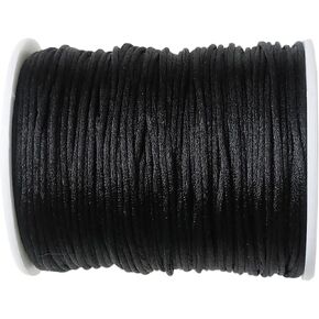 Nylon Stain Black Cord DIY Beading String Thread Cording 1.5mm 90yard Kumihimo Cord Satin