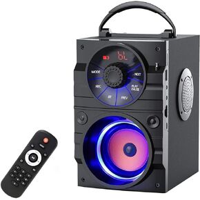 E I F E R Portable Bluetooth Party Speaker with Subwoofer, Bluetooth Speakers Heavy Bass, Wireless, FM Radio, Remote Control, LCD Display - for Outdoor/Indoor, Home, Phone, PC