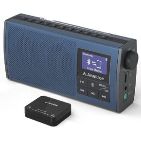 Avantree Audikast 4860 - Wireless Portable TV Speaker & FM Radio 2-in-1, with Low Latency Bluetooth TV Transmitter, Ideal for Seniors, Hard of Hearing