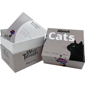 ? WORD TEASERS About Cats - Fun Cat Trivia Game for Cat Lovers - Cat Themed Game for Cat People of All Ages - Funny Cat Facts for Kids & Adults - 150 Cat Trivia Cards