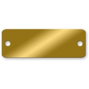 Blank Rounded Corner Brass Tags - 3 x 1