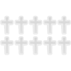 10 Pcs Cross Resin Mirror Effect Elastic Eco Friendly Easy Demoulding Silicone Candle for DIY