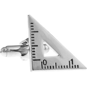 Ruler Triangle Architect Pair Cufflinks in a Presentation Gift Box & Polishing Cloth