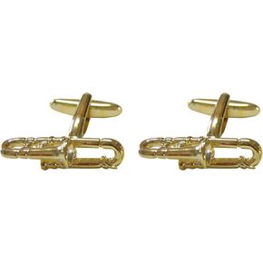 Gold Toned Trombone Cufflinks