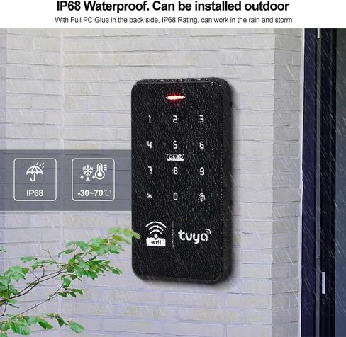 Wifi Tuya Door Access Control System Kit IP68 Waterproof RFID Keyboard 125KHz 13.56MHz Smart Phone APP Unlock + Power Supply +10pcs Keyfobs (without Lock) in Saudi Arabia