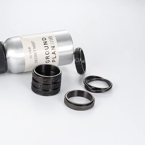 Subiceto 6 قطع حلقات الدوار للنساء الفولاذ المقاوم للصدأ فيدجيت باند خواتم مجموعة القمر نجمة زهرة الرمال انفجار الانتهاء من حلقة المرأة لتخفيف التوتر الزفاف in Kuwait