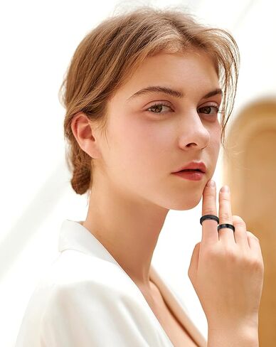 Subiceto 6 قطع حلقات الدوار للنساء الفولاذ المقاوم للصدأ فيدجيت باند خواتم مجموعة القمر نجمة زهرة الرمال انفجار الانتهاء من حلقة المرأة لتخفيف التوتر الزفاف in Kuwait