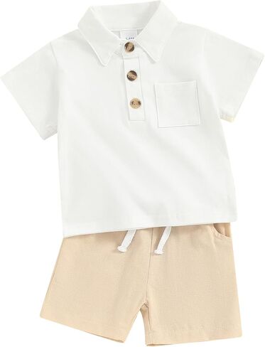 طفل رضيع الصبي بيكيه قمصان بولو السراويل الزي 3 6 12 18 أشهر 2T 3T الأولاد ملابس الصيف الملابس مجموعة in Kuwait