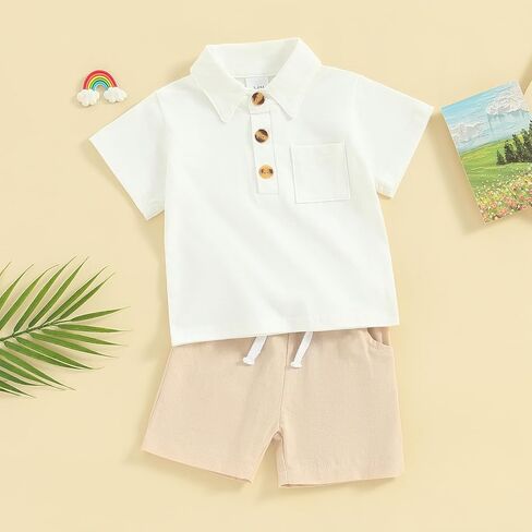 طفل رضيع الصبي بيكيه قمصان بولو السراويل الزي 3 6 12 18 أشهر 2T 3T الأولاد ملابس الصيف الملابس مجموعة in Kuwait