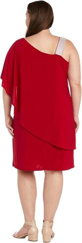 R&M Richards Womens Plus One Shoulder Embellished Cocktail and Party Dress in Saudi Arabia