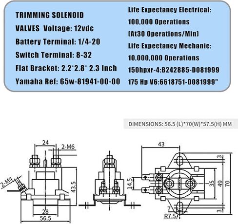 12V الطاقة تقليم الملف اللولبي التبديل 89-96158T الملف اللولبي لمحركات ميركوري مارينر الخارجية 35-275 Hp 89-846070 89-94318 Mercruiser 8996158T (2 قطعة) in Kuwait