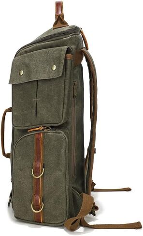 peacechaos Men's Waterproof Canvas Laptop Backpack Rucksack Travel Hiking Outdoor Sports Bag (Army Green) in Saudi Arabia