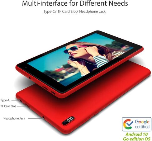 EGOTEK [UPDATED] 7 Inch WiFi Tablet, Android 10 GMS Certified OS, 2.5D Glass Touch Screen, Support WiFi 6 802.11 ax,1.5GHz Quad Core, 2GB+32GB, Fast speed, Long Life Battery, Free Leather Case(Black) in Saudi Arabia