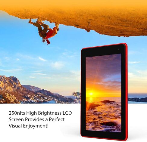 EGOTEK [UPDATED] 7 Inch WiFi Tablet, Android 10 GMS Certified OS, 2.5D Glass Touch Screen, Support WiFi 6 802.11 ax,1.5GHz Quad Core, 2GB+32GB, Fast speed, Long Life Battery, Free Leather Case(Black) in Saudi Arabia