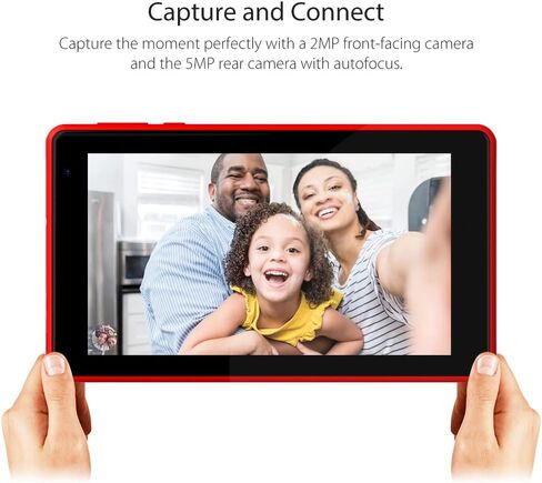 EGOTEK [UPDATED] 7 Inch WiFi Tablet, Android 10 GMS Certified OS, 2.5D Glass Touch Screen, Support WiFi 6 802.11 ax,1.5GHz Quad Core, 2GB+32GB, Fast speed, Long Life Battery, Free Leather Case(Black) in Saudi Arabia