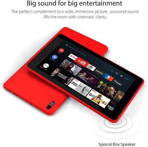 EGOTEK [UPDATED] 7 Inch WiFi Tablet, Android 10 GMS Certified OS, 2.5D Glass Touch Screen, Support WiFi 6 802.11 ax,1.5GHz Quad Core, 2GB+32GB, Fast speed, Long Life Battery, Free Leather Case(Black) in Saudi Arabia