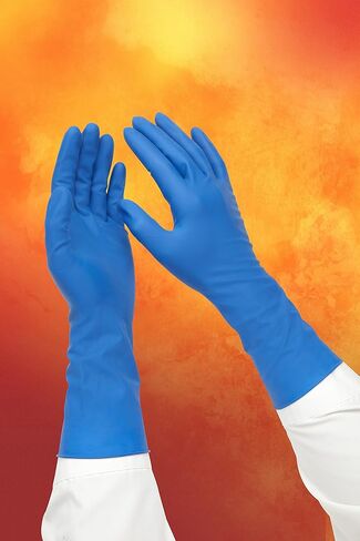 Adenna HER008 Hero 14 mil Powder-Free Latex Gloves, Extended Cuff, Medical Grade, Blue, X-Large, Box of 50 in Saudi Arabia