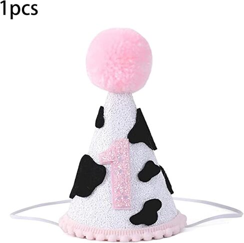 قبعة حفلات عيد الميلاد الأولى من YEH Cow، تاج حفلة عيد الميلاد الأول لديكورات الحفلات، ودعامات الصور لملابس عيد الميلاد، تاج البقرة لعيد ميلاد الطفل الأول. in Saudi Arabia