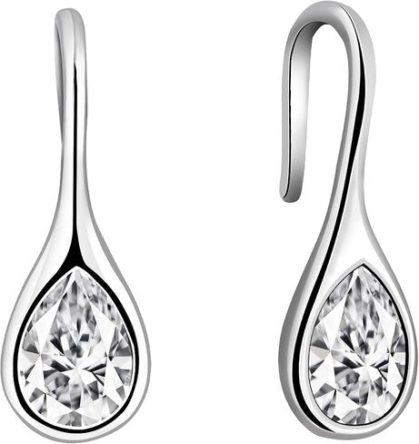 Teardrop Dangle Earrings for Women Silver Drop Earrings Cubic Zirconia Earrings Tear Drop Earrings Jewelry for Gift in Saudi Arabia