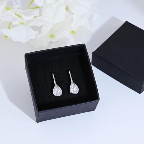 Teardrop Dangle Earrings for Women Silver Drop Earrings Cubic Zirconia Earrings Tear Drop Earrings Jewelry for Gift in Saudi Arabia