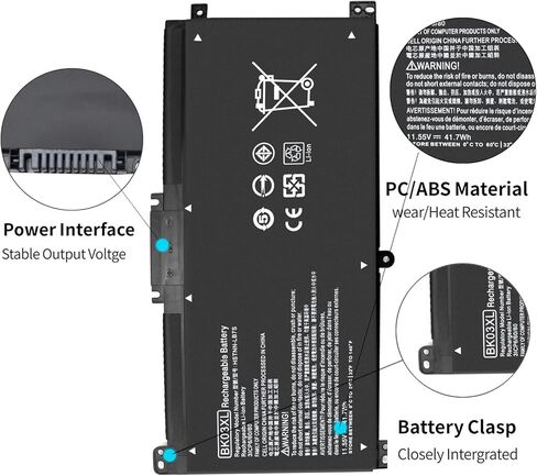 BK03XL 916811-855 بطارية ل جناح HP X360 14-ba0xx 14-ba1xx 14m-ba0xx 14m-ba1xx 14-ba253cl 14m-ba011dx 14m-ba013dx 14m-ba114dx 14m-ba015dx 14-ba125cl 14-ba153cl 14-ba051cl 14-ba175nr 916812- 855 in Kuwait