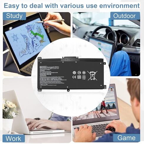 BK03XL 916811-855 بطارية ل جناح HP X360 14-ba0xx 14-ba1xx 14m-ba0xx 14m-ba1xx 14-ba253cl 14m-ba011dx 14m-ba013dx 14m-ba114dx 14m-ba015dx 14-ba125cl 14-ba153cl 14-ba051cl 14-ba175nr 916812- 855 in Kuwait