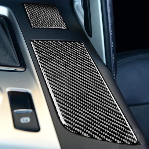 Real Carbon Fiber Armrest Storage Cup Holder Gears Panel Protective Cover Molding Trims Sticker Accessories for 2014 2015 2016 2017 2018 2019 Chevrolet Corvette C7 Z06 (Black) in Saudi Arabia