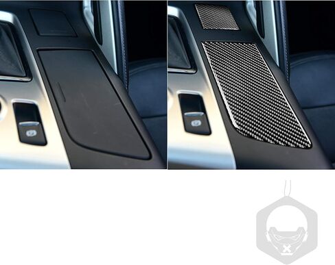 Real Carbon Fiber Armrest Storage Cup Holder Gears Panel Protective Cover Molding Trims Sticker Accessories for 2014 2015 2016 2017 2018 2019 Chevrolet Corvette C7 Z06 (Black) in Saudi Arabia