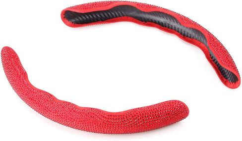 غطاء عجلة القيادة من ألياف الكربون RASTP، غطاء عجلة قيادة ABS آمن وغير قابل للانزلاق، مناسب لمعظم السيارات (أحمر) in Kuwait