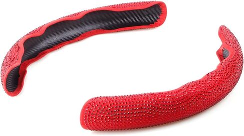 غطاء عجلة القيادة من ألياف الكربون RASTP، غطاء عجلة قيادة ABS آمن وغير قابل للانزلاق، مناسب لمعظم السيارات (أحمر) in Kuwait