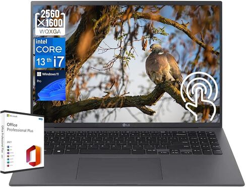 LG Newest Gram Business Laptop, 16" WQXGA Touch Display, Intel 12-Core i7-1360P(up to 5 GHz), 16GB DDR5, 2TB SSD, Wi-Fi 6E, Backlit Keyboard, Windows 11 Pro, with Microsoft Office Lifetime License in Saudi Arabia