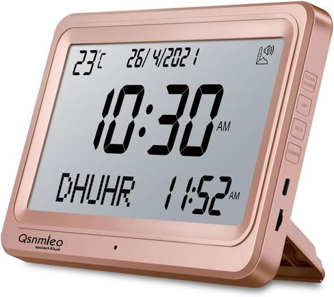 Azan Clock for USA-Automatic Worldwide Digital 8 Azan Prayer Sounds Islamic Wall and Desk Clock in Saudi Arabia