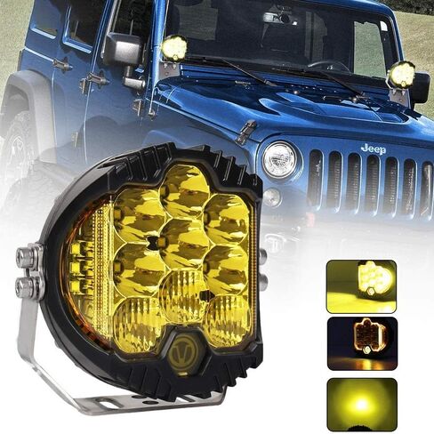 7 بوصة 90 واط العنبر الأصفر LED ضوء العمل بار الجانب مطلق النار على الطرق الوعرة القيادة ضوء بقعة الفيضانات كومبو القيادة مصباح IP67 أضواء الضباب للماء لشاحنة جيب ATV SUV سيارة قارب in Saudi Arabia