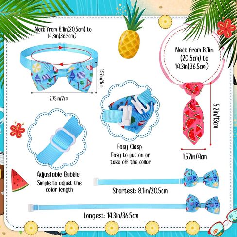 Sanwuta 200 Pcs Summer Theme Dog Bow Ties Collars Bulk Hawaiian Adjustable Dog Cat Bowties Neckties Collars Includes 100 Dog Neckties and 100 Dog Bow Ties for Small Medium Dog Cat Puppy Grooming in Saudi Arabia