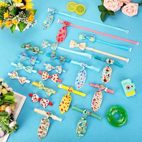 Sanwuta 200 Pcs Summer Theme Dog Bow Ties Collars Bulk Hawaiian Adjustable Dog Cat Bowties Neckties Collars Includes 100 Dog Neckties and 100 Dog Bow Ties for Small Medium Dog Cat Puppy Grooming in Saudi Arabia