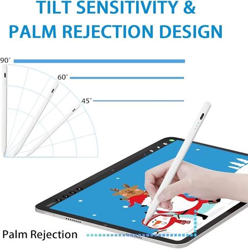 Stylus Pen for iPad 2018-2023, Palm Rejection Tilt Sensor, Magnetic Apple Pen Active Pencil Compatible with iPad Pro 11"/12.9",iPad 10/9/8/7/6,iPad Mini 5/6,iPad Air3/4/5 (Black) in Saudi Arabia