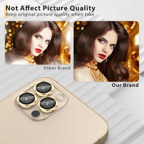Camera Lens Protector Compatible for iPhone 13 Pro Max (6.7") & iPhone 13 Pro (6.1"), Premium Tempered Glass Clear Lens Screen Protector Film Cover with Metal Ring-Anti Scratch/Dust in Saudi Arabia