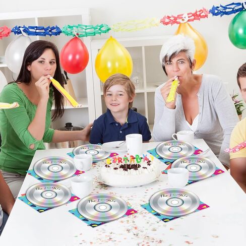 50Pcs 90's Party Plates and Napkins 90's Mix CD Dessert Plates Retro 90s Theme Party Decorations I Love the 90s Tableware Set Serves 25 Guest 1990's Back to the 90's Birthday Party Supplies in Saudi Arabia