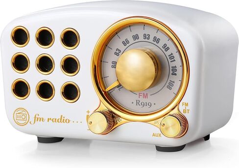 Retro Radio Bluetooth Speaker, Vintage Radio FM Radio with Old Fashioned Classic Style, Strong Bass Enhancement, Loud Volume, Bluetooth 5.0 Connection, TF Card Slot and MP3 Player (Black) in Saudi Arabia