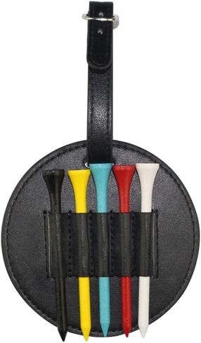 Myartte Golf Tee Holder with Wood Golf Tees Value 1 Set Golf Tee Holder for Bag Belt, Luxury Leather Gift for Golfer Men Women in Saudi Arabia