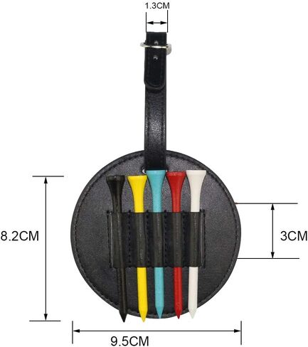 Myartte Golf Tee Holder with Wood Golf Tees Value 1 Set Golf Tee Holder for Bag Belt, Luxury Leather Gift for Golfer Men Women in Saudi Arabia
